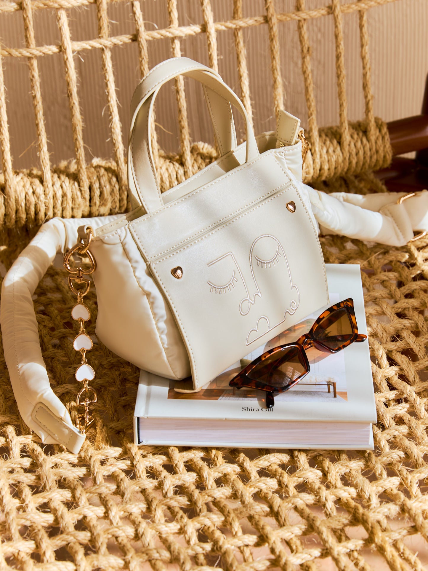 Sleeping Beauty Mini Puffer Bag – Beige