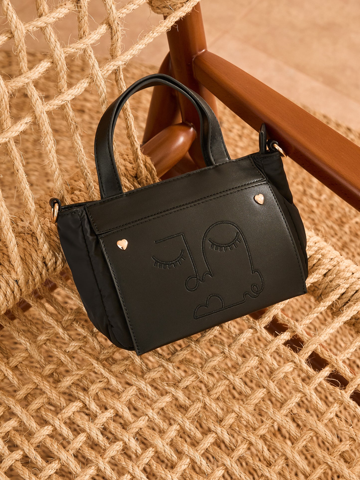 Sleeping Beauty Mini Puffer Bag – Black